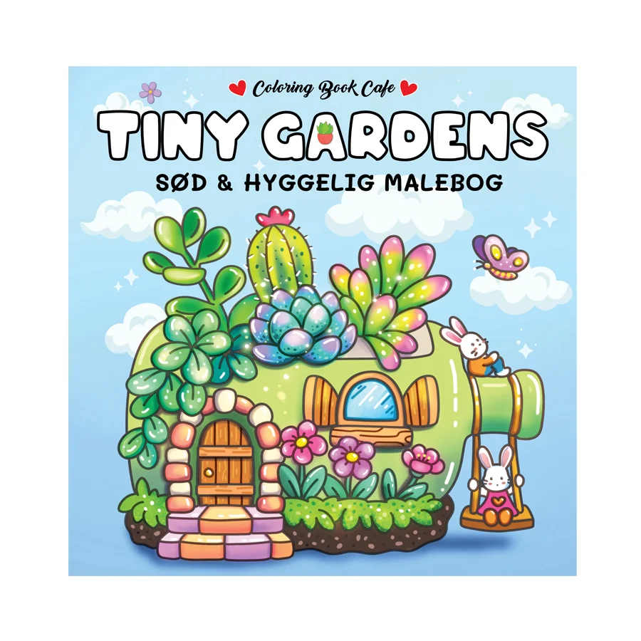Tiny Gardens - Cozy Coloring, sød og hyggelig malebog