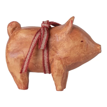 Maileg Holzschwein mit Band - Rose