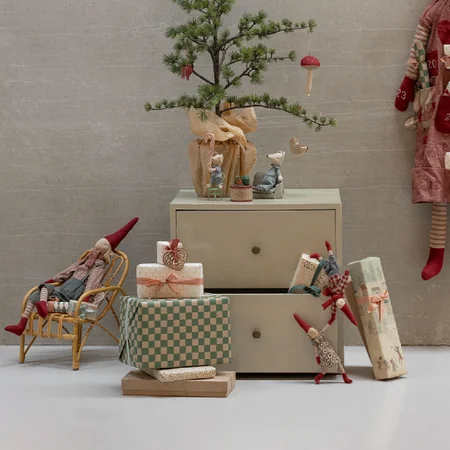 Maileg Pixi Str 1, Dreng - Rød Ternet Skjorte