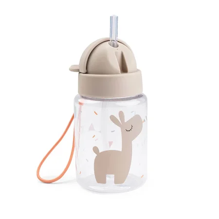 Done by Deer Trinkflasche mit Strohhalm 280 ml, Celebration Sand