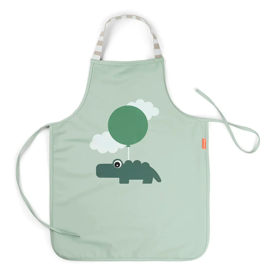 Wasserdichte Kinderschürze Happy Clouds, grün, Done by Deer 