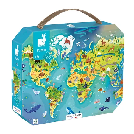 Janod Welt-Puzzle, 100 Teile