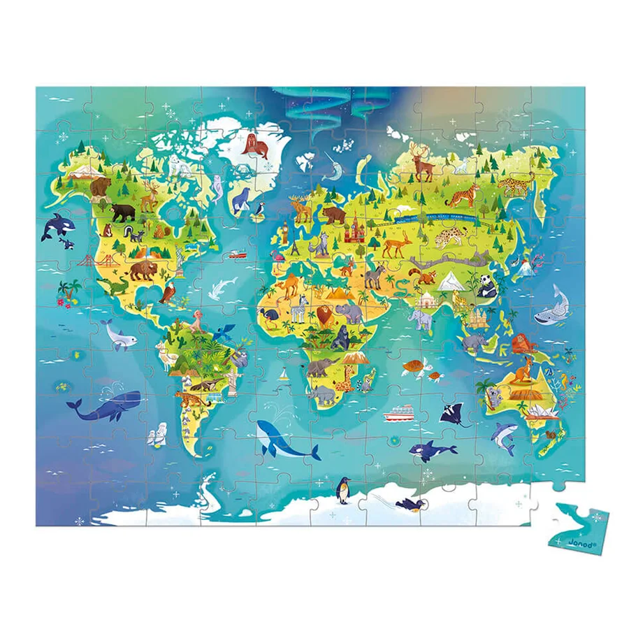 Janod Welt-Puzzle, 100 Teile