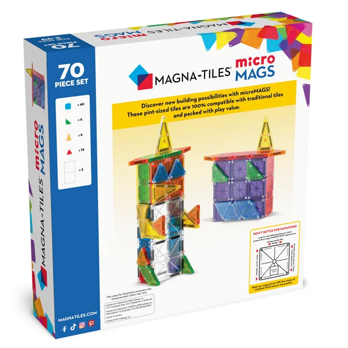 Magna-Tiles microMAGS Deluxe Magnetbaukasten 70 Teile