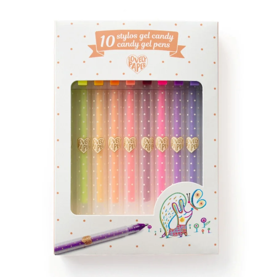 Djeco Lovely Paper, 10 Gelstifte, candy