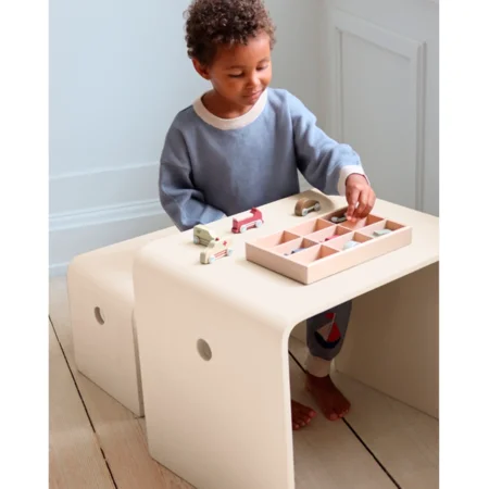 Konges Sløjd børnebord og -bænk, beige grey