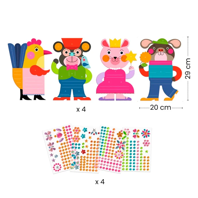 Djeco klistermærker, dyr der glimter