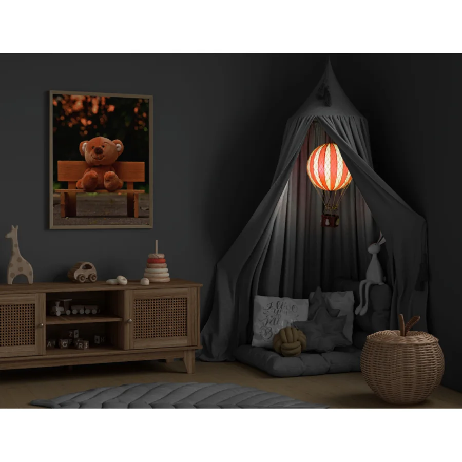 Heißluftballon, Jules Verne LED, true red, Authentic Models 