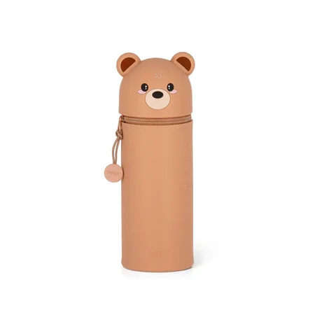 2-in-1-Federmäppchen aus Silikon - Kawaii, Teddybär