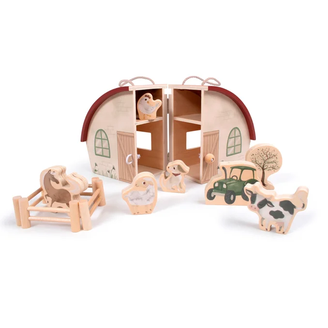 Filibabba bondegård i træ med dyr
