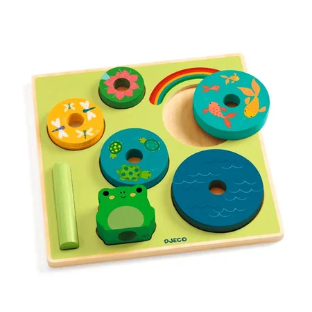 Djeco Relief Puzzle, Puzz&Stack, rainbow