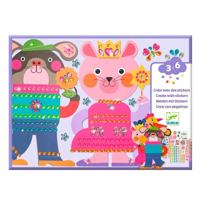 Djeco klistermærker, dyr der glimter