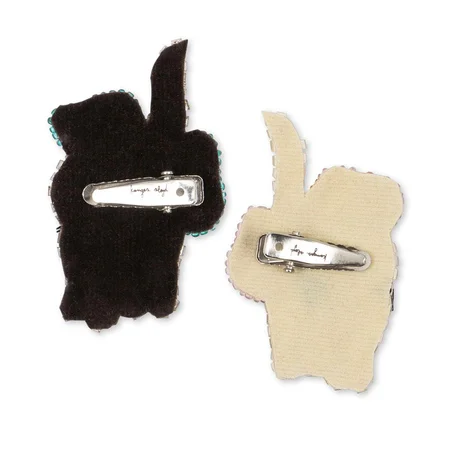 Konges Sløjd 2er-Pack Katzen-Haarspangen mit Perlen, Bow Kitty