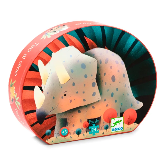 Djeco silhuetpuslespil, Dinosauren Theo, 24 brikker