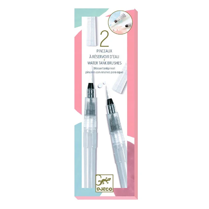Djeco 2 pensler med vandbeholder