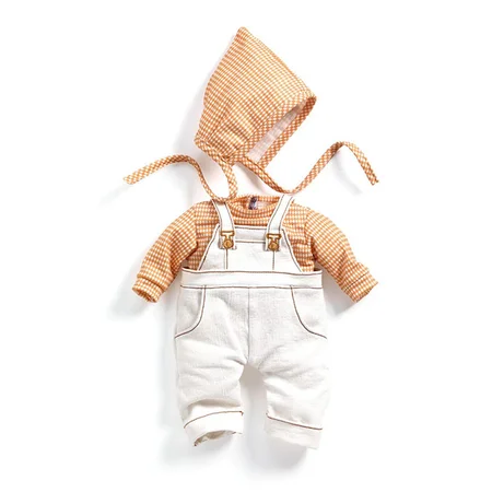 Djeco Pomea dukketøj - sæt med overalls, Cannelle