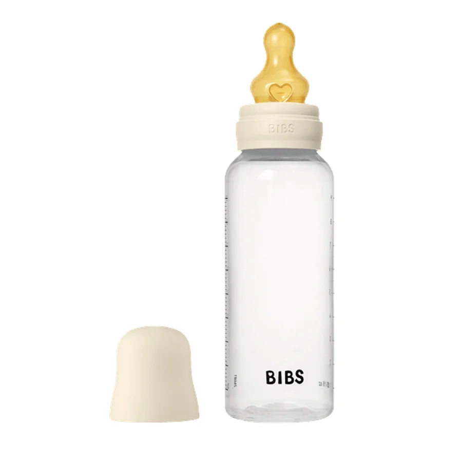 BIBS Babyflasche 270 ml, medium flow, Ivory