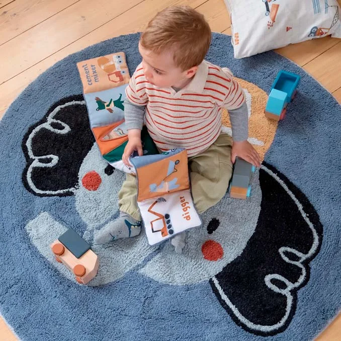 Sebra gulvtæppe, busy builders