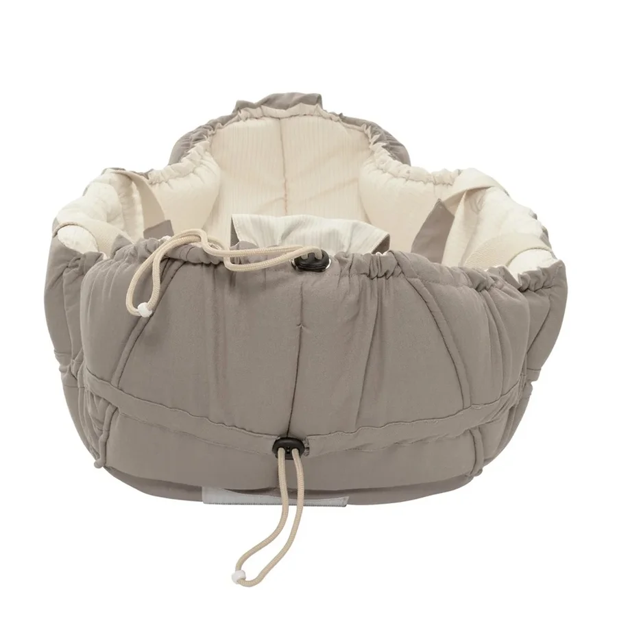 Copenhagen Colors Bio-Babytrage und Spielteppich, dark grey w. cream solid stripe