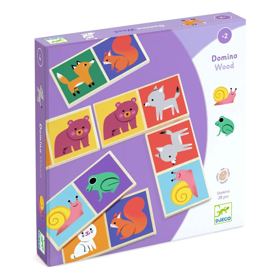 Djeco Holz-Domino, Niedliche Tiere