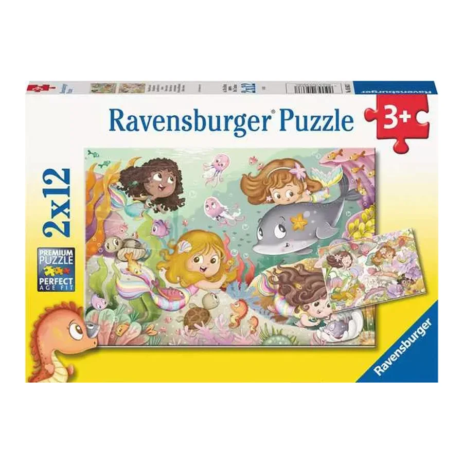 Ravensburger Puzzle, Feen & Meerjungfrauen – 2x12 Teile