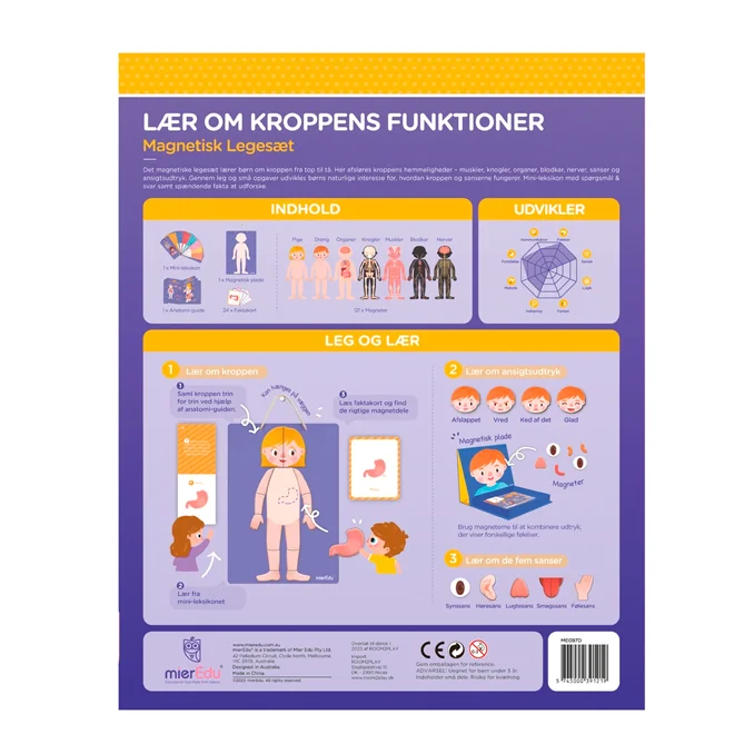 MierEdu magnetisk legesæt, lær om kroppens funktioner