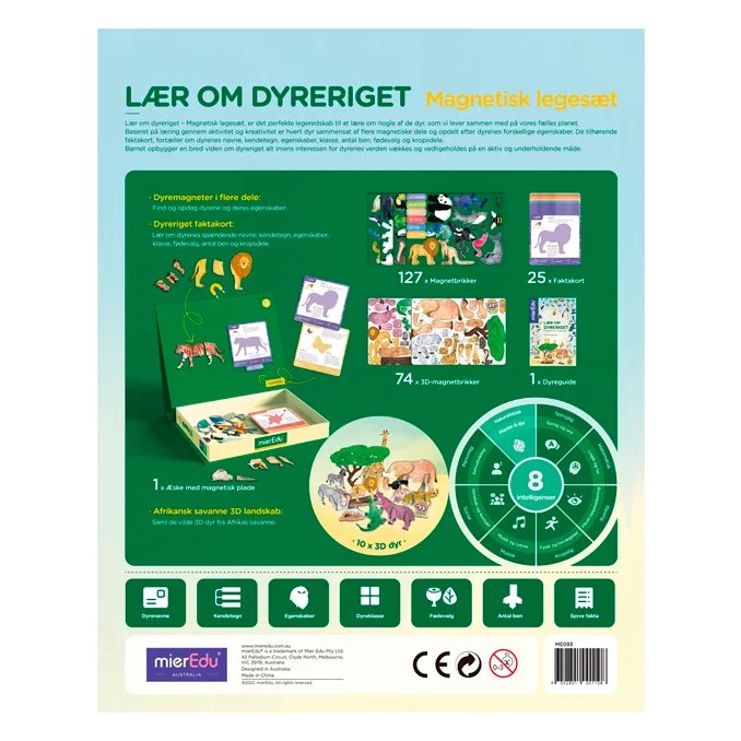 MierEdu magnetisk legesæt, lær om dyreriget