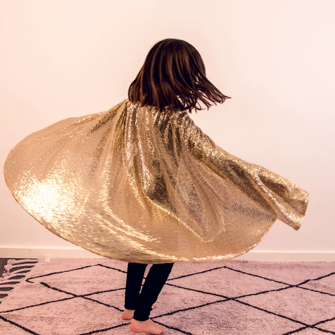 Great Pretenders Gracious paillet kappe, guld str 4-6 år