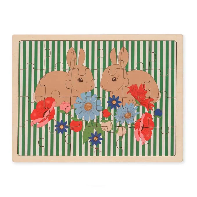 Konges Sløjd træpuslespil, kaniner - 24 brikker