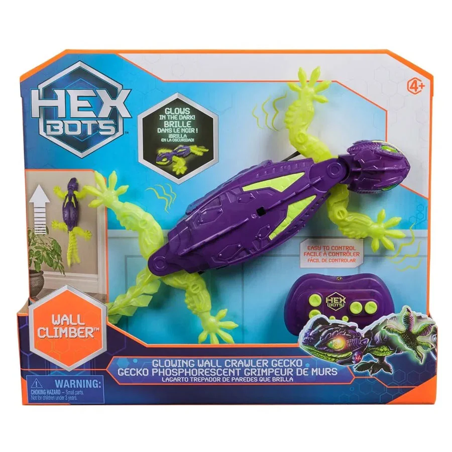 Hex Bots Wand-Krabbelndes Gecko, Glow In The Dark