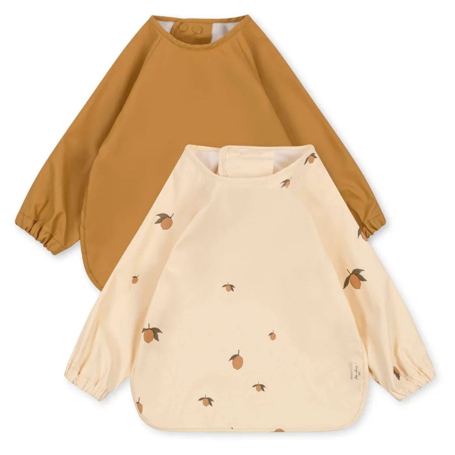 2er-Pack Lätzchen mit Ärmeln, lemon, Konges Sløjd 