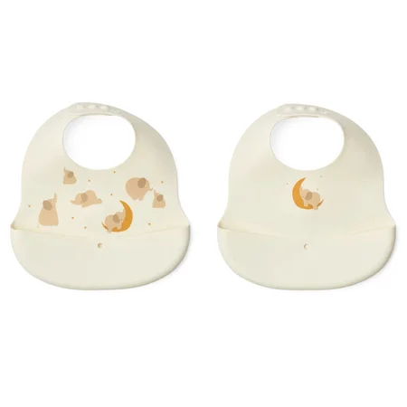 Liewood Ember 2er-Pack Lätzchen, Elephant/Creme De La Creme