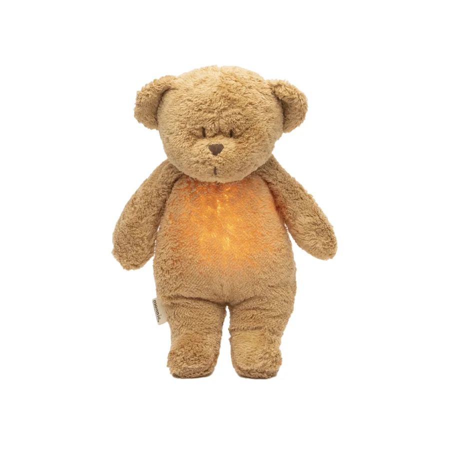 Moonie 2.0 Organic Humming Bär mit Lampe, cappuccino