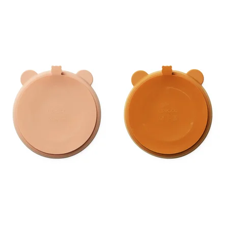 Liewood Stacy Menü-Teller 2er-Pack mit Saugnapf, mustard / tuscany rose mix