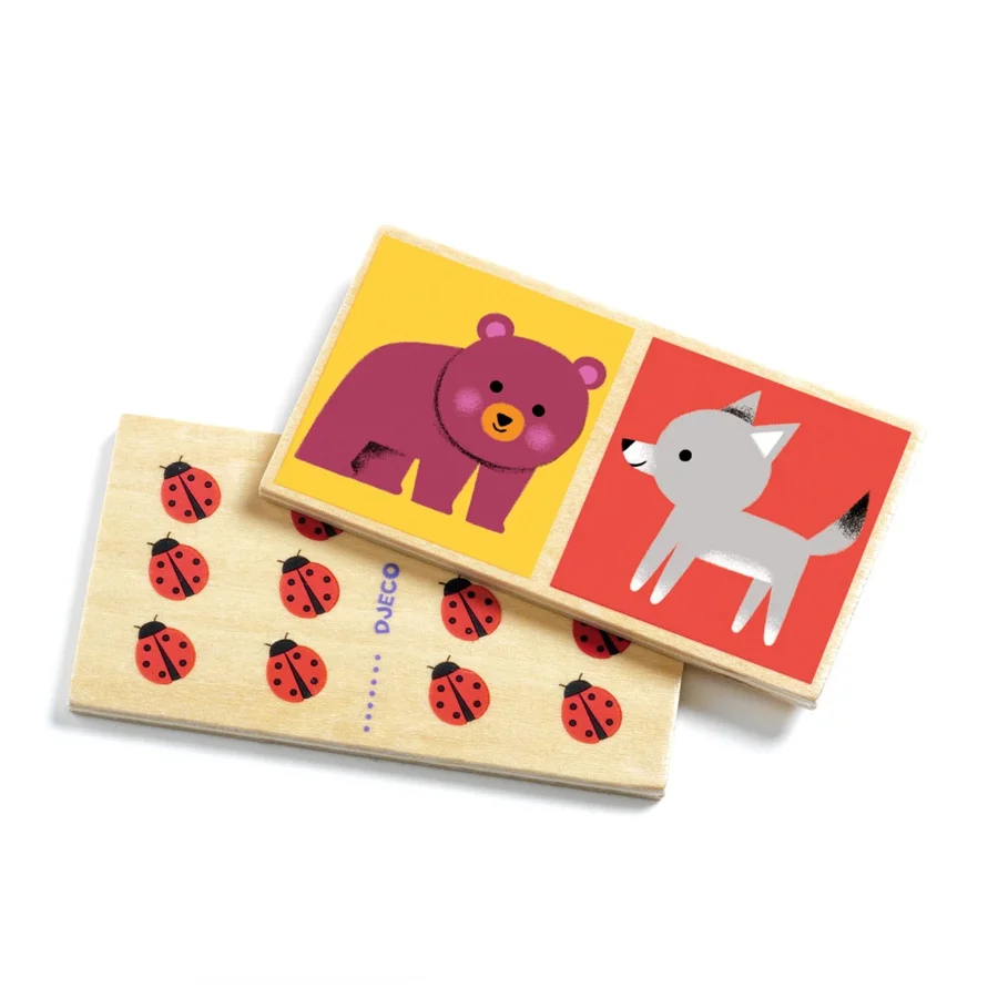Djeco Holz-Domino, Niedliche Tiere