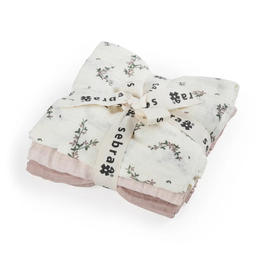 Sebra Stofbleer 3 stk, powder blossom - rose