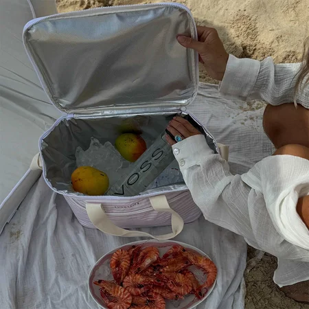 Sunnylife køletaske, lazy days pink stripe 