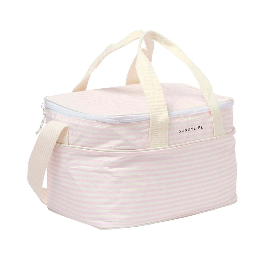 Sunnylife køletaske, lazy days pink stripe 