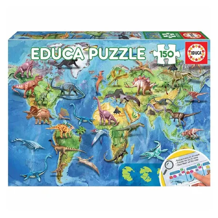 Educa Weltkarte-Puzzle mit Dinosaurier, 150 Teile