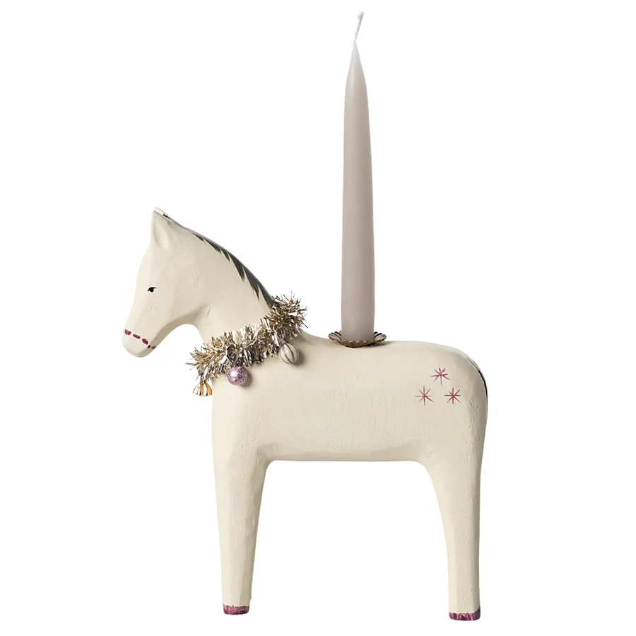 Maileg Kerzenhalter aus Holz, kleines Pferd