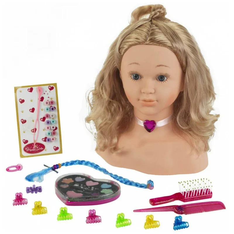 Sminke- og frisørhoved m.tilbehør