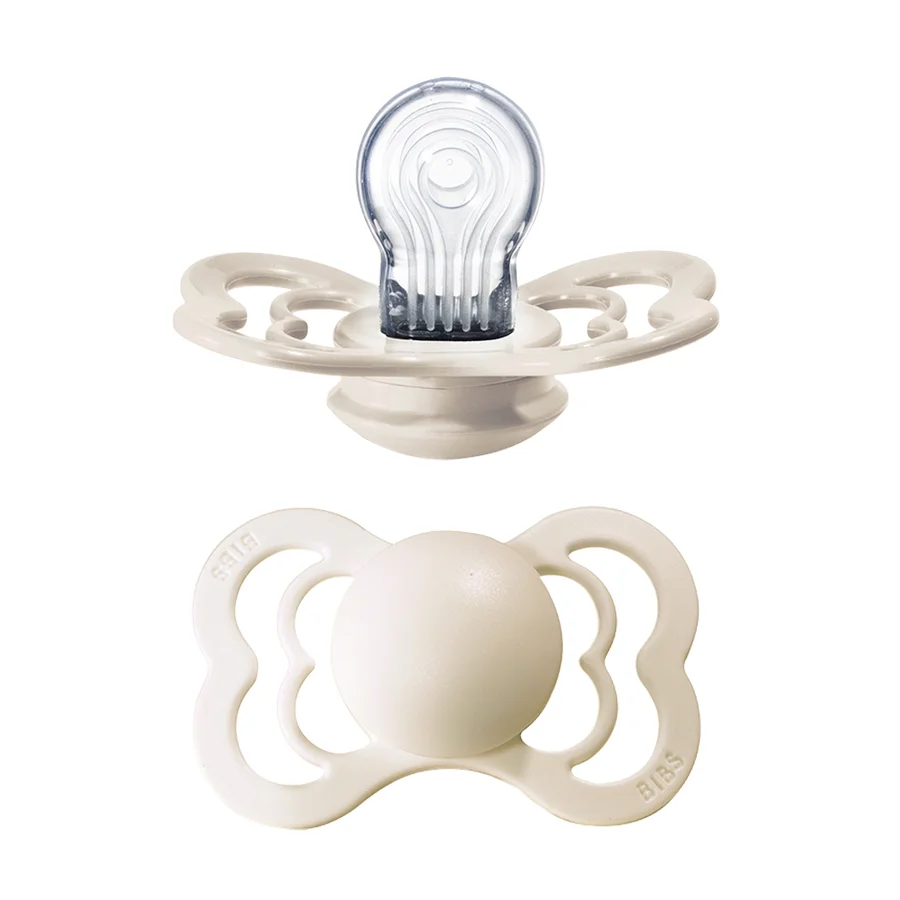 Bibs supreme silicone sut, str 2 - ivory