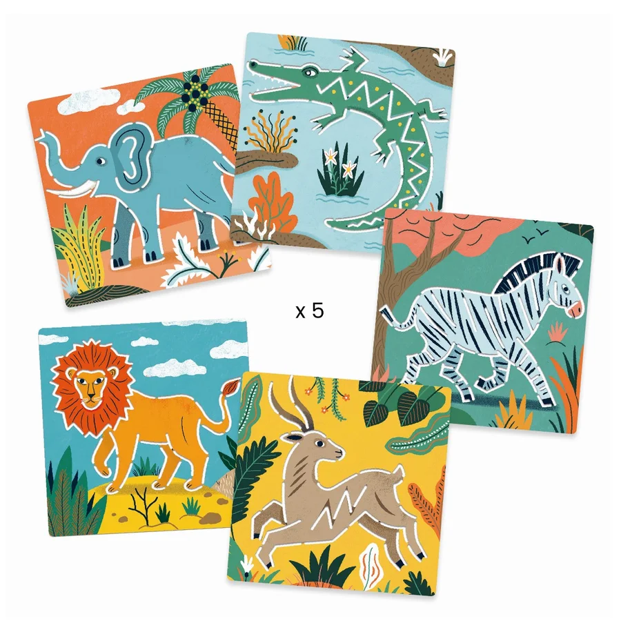 Djeco tegneskabeloner, Vilde dyr