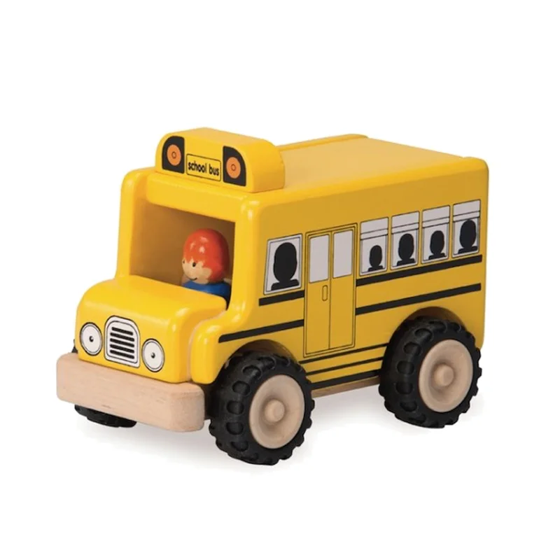 Wonderworld træbil, skolebus