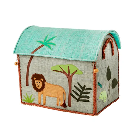 Rice opbevaringskurv, jungle blå - lille