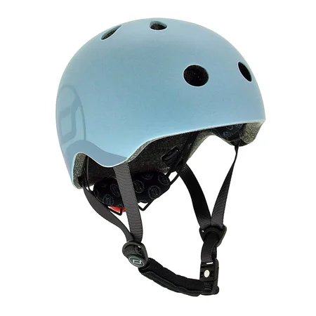 Scoot and Ride LED-Kinderhelm, S-M - Steel