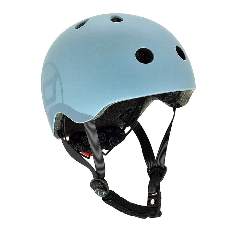 Scoot and Ride LED-Kinderhelm, S-M - Steel