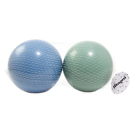 2 stk bolde 15 cm, grøn og blå