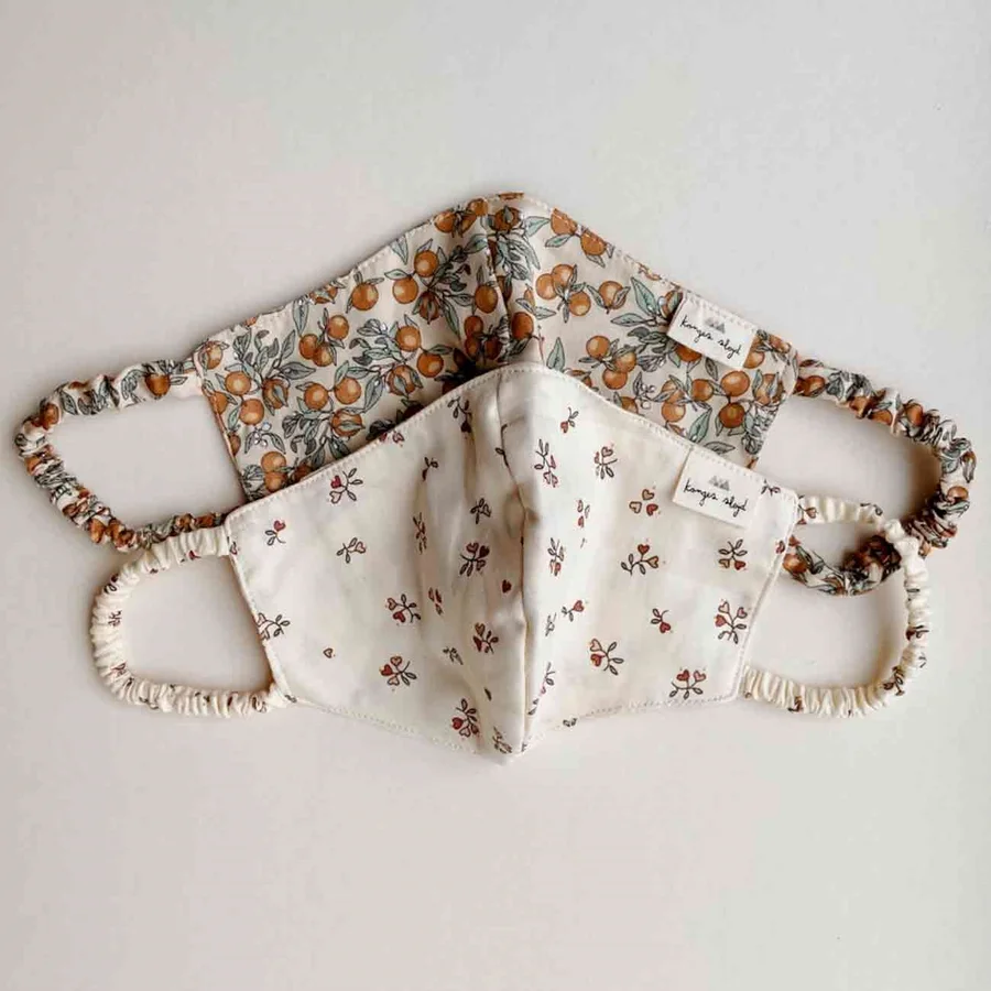 Konges Sløjd 2-pak mundbind, Orangery/Petit Amour Rose