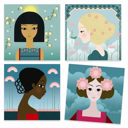 Djeco kreativ æske m.stempler, portrætter